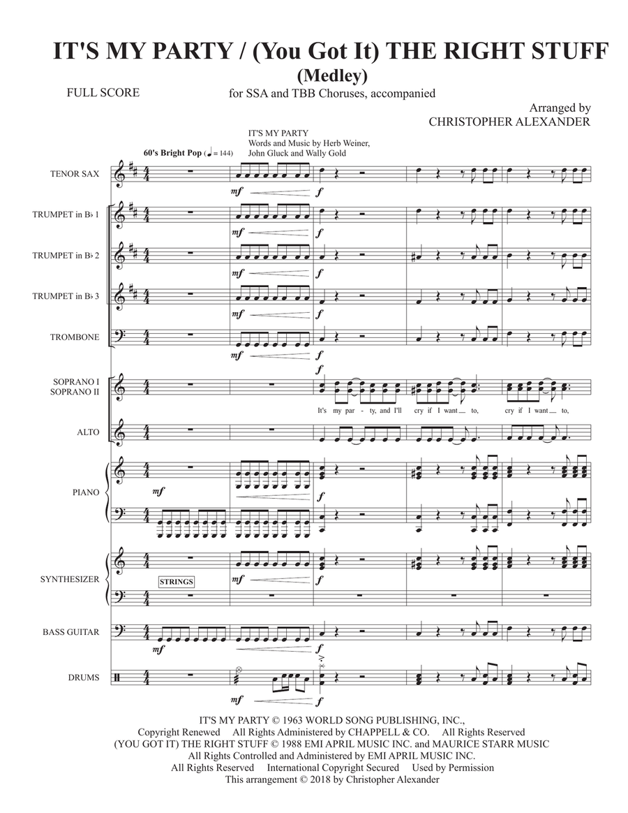 Medley: My Party with (You've Got It) The Right Stuff Large Ensemble scores gallery preview page 4