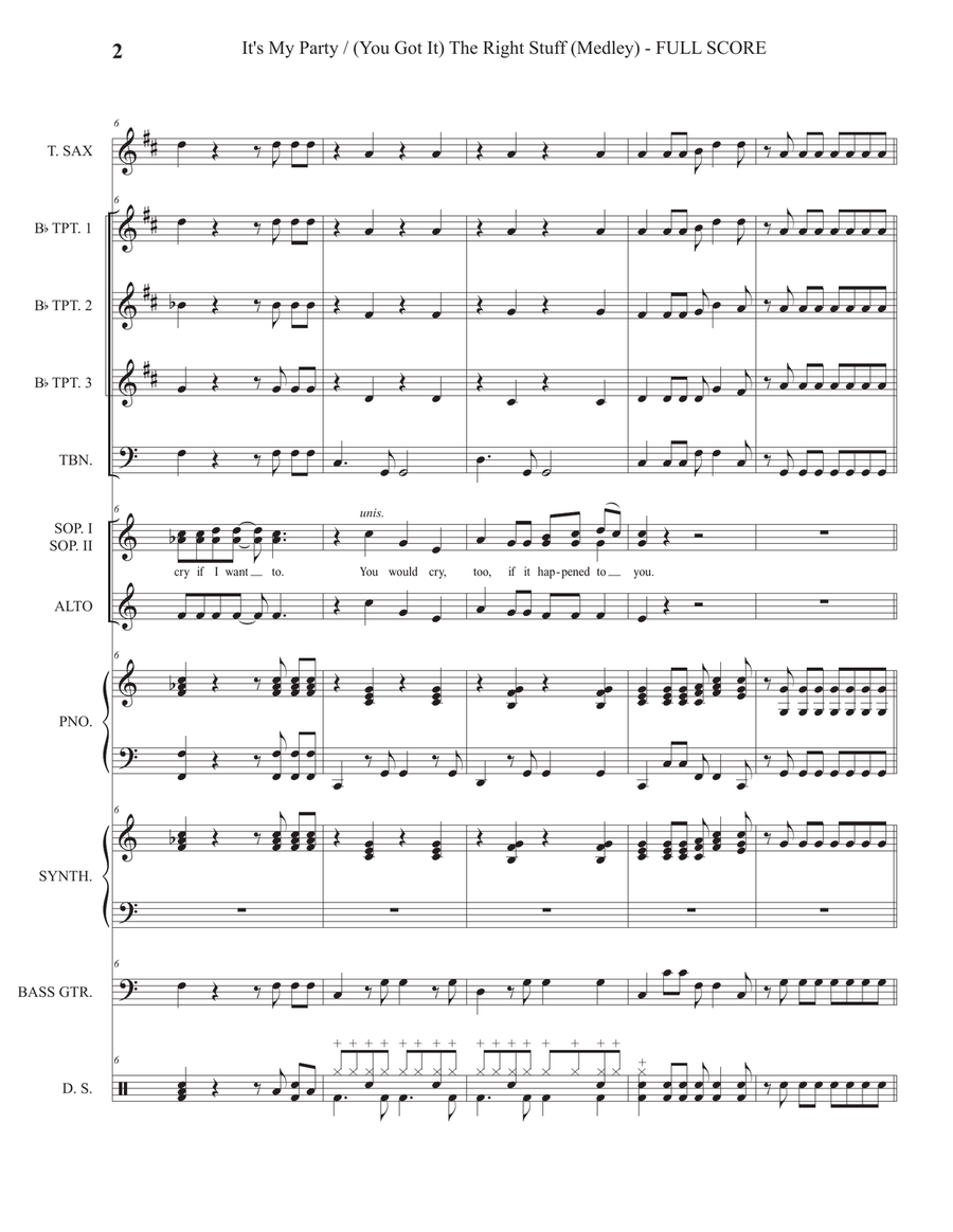 Medley: My Party with (You've Got It) The Right Stuff Large Ensemble scores gallery preview page 5