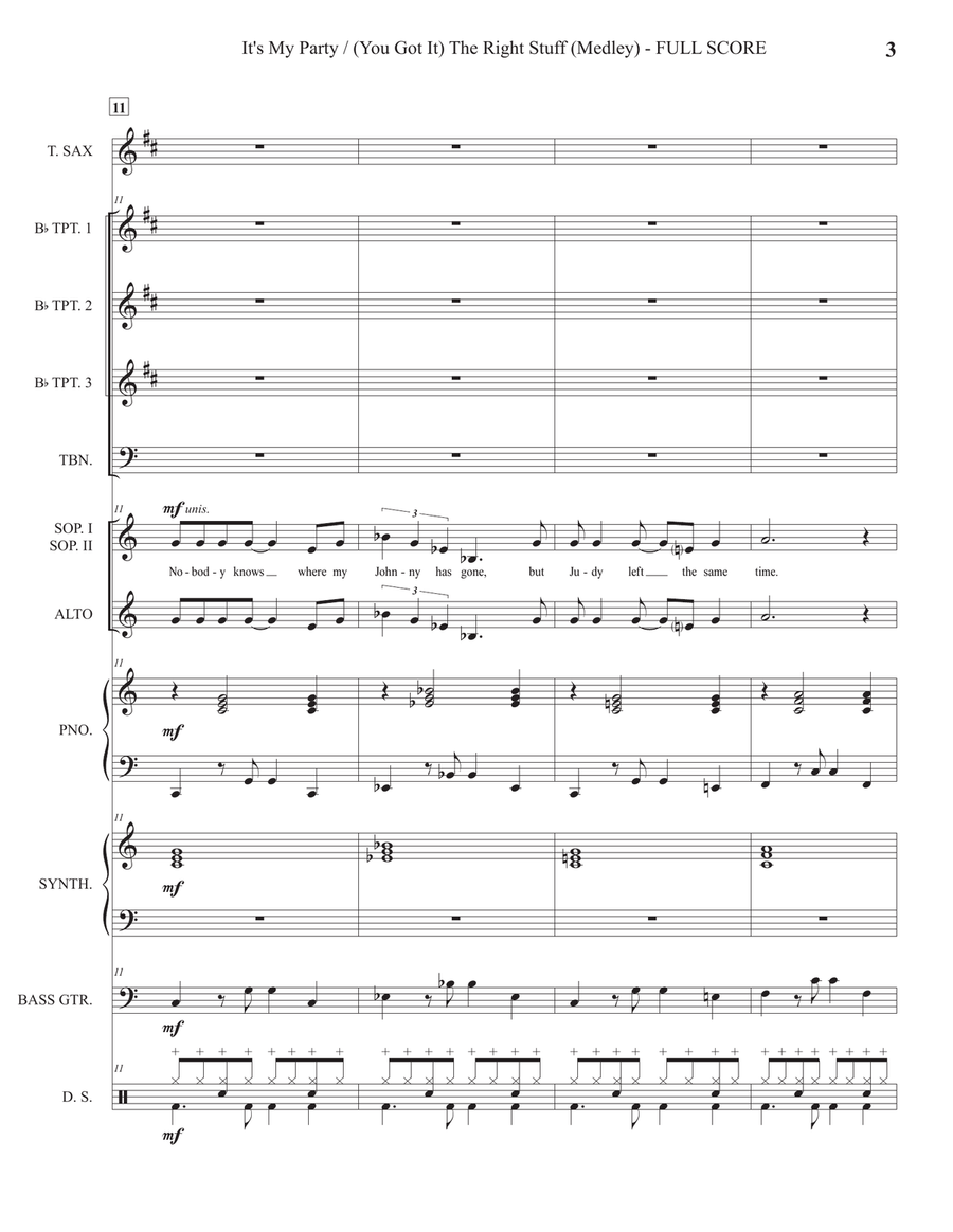 Medley: My Party with (You've Got It) The Right Stuff Large Ensemble scores gallery preview page 6
