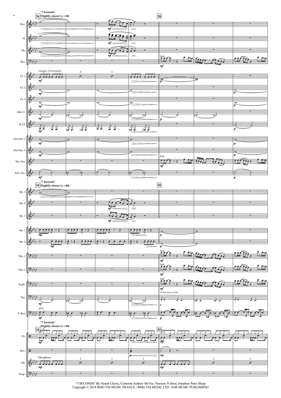 Medley: Manchild (Cherry/ with 7 Seconds Concert Band scores gallery preview page 6