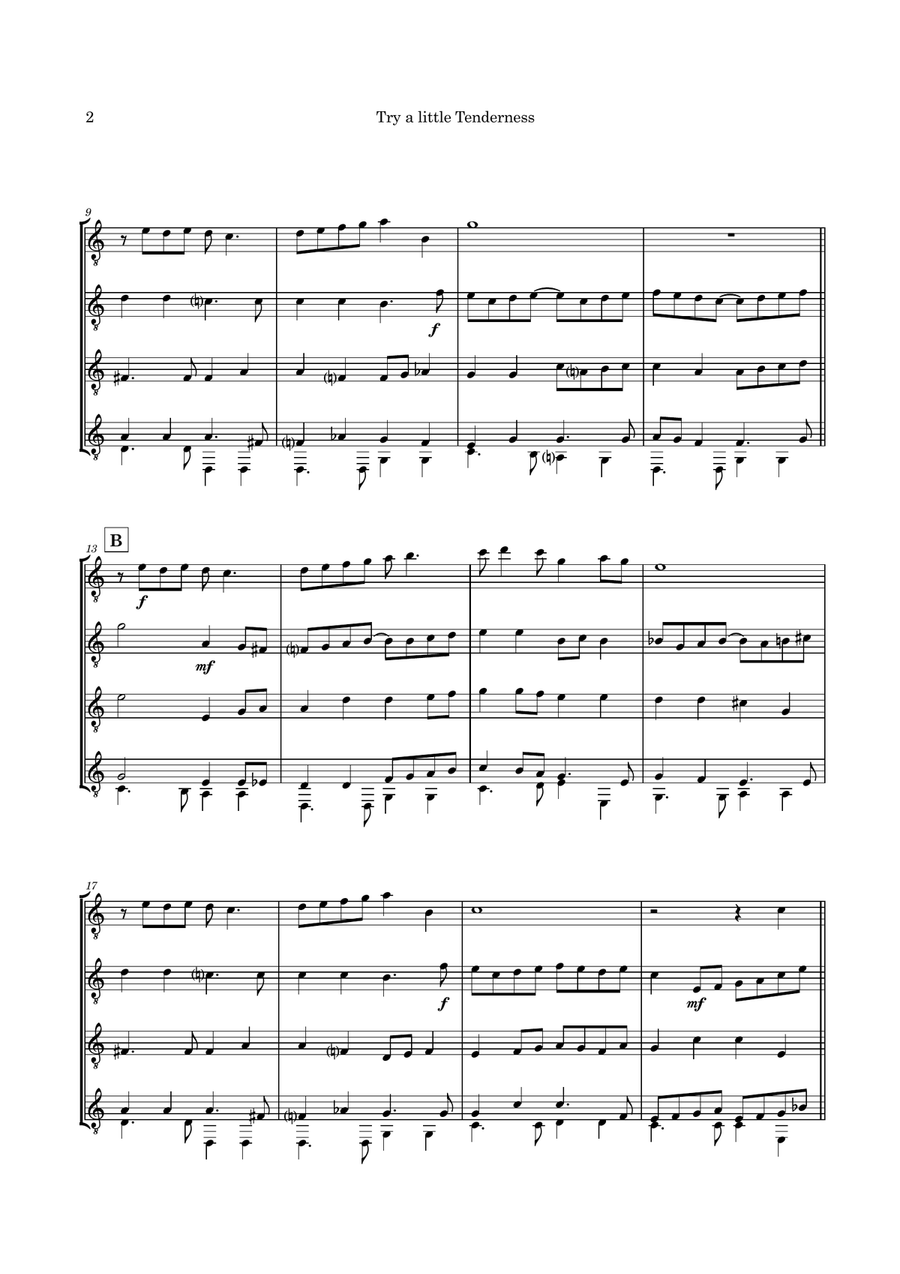 Try A Little Tenderness Guitar Ensemble scores gallery preview page 5