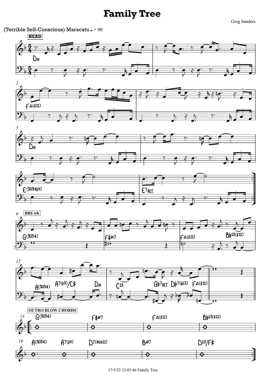 Family Tree Piano scores gallery preview page 1