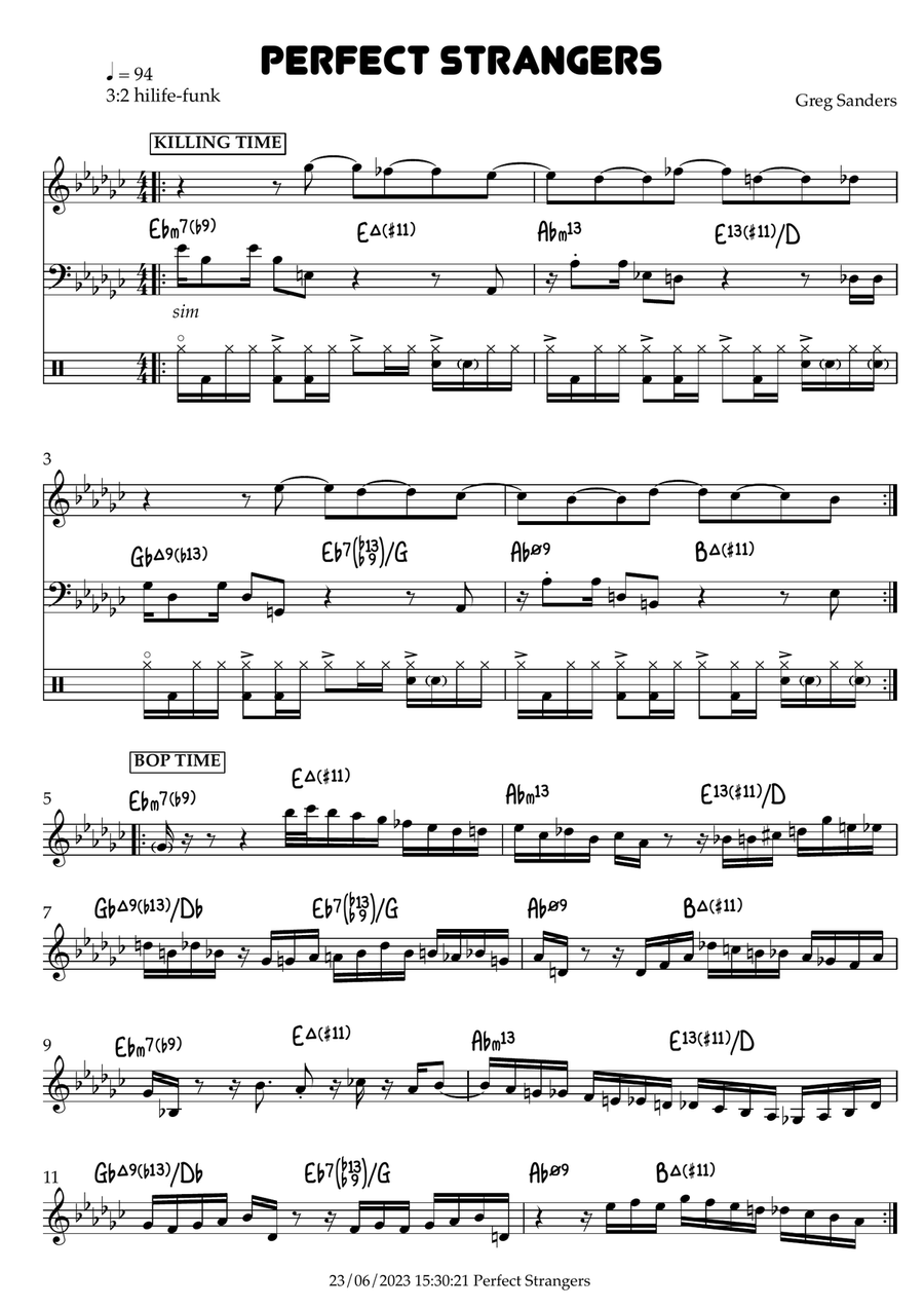Perfect Strangers Piano scores gallery preview page 1