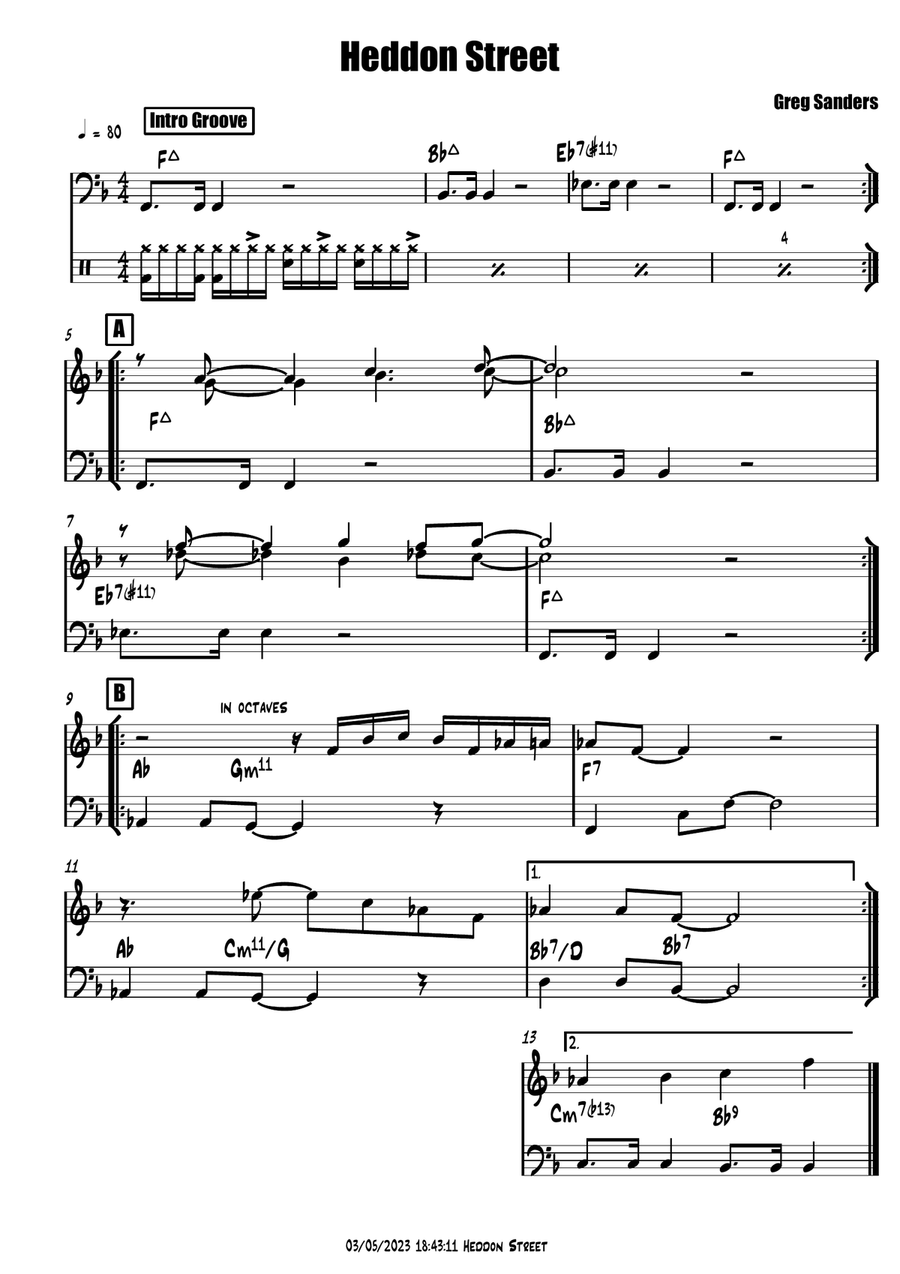 Heddon Street Heddon Street Piano scores gallery preview page 1