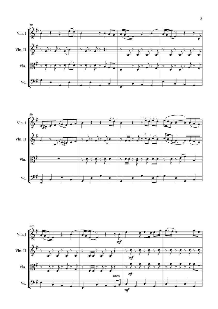 El Condor Pasa (If I Could) String Quartet scores gallery preview page 3