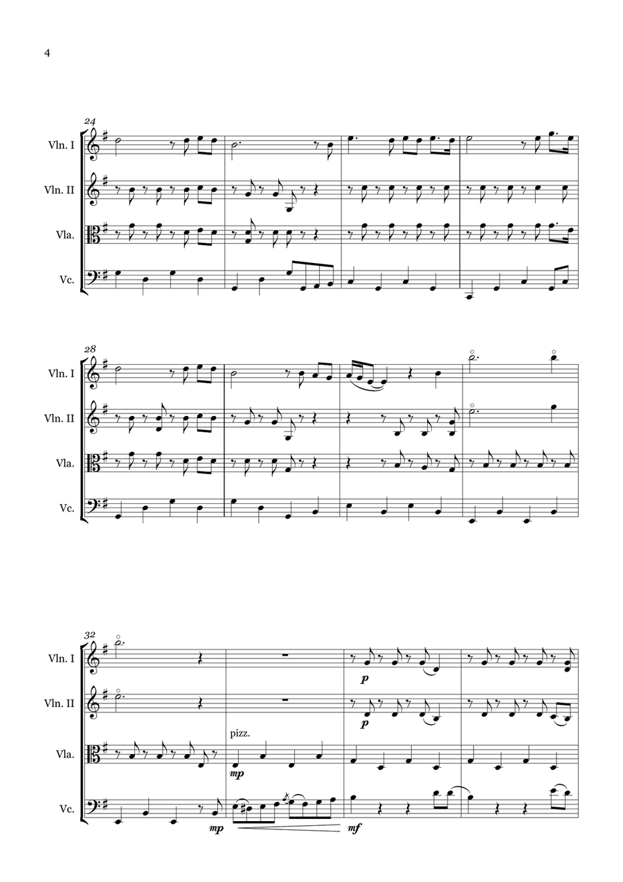 El Condor Pasa (If I Could) String Quartet scores gallery preview page 4