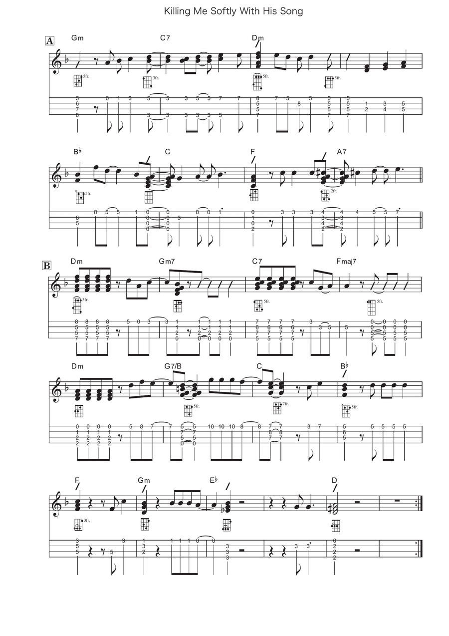 Killing Me Softly With His Song Ukulele scores gallery preview page 2
