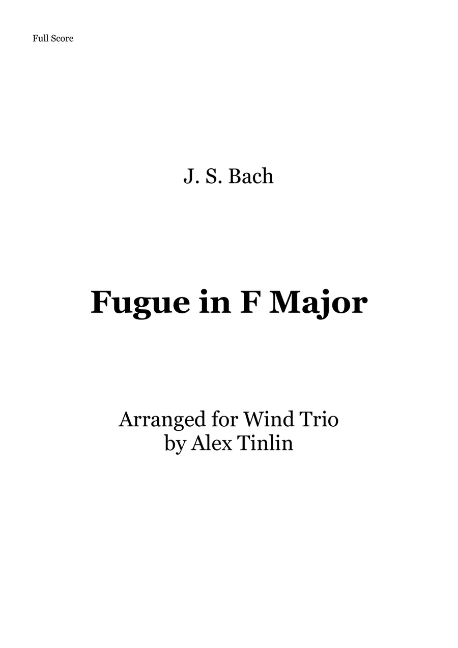 Fugue in F Major Fugue in F Major Woodwind Trio scores gallery preview page 1