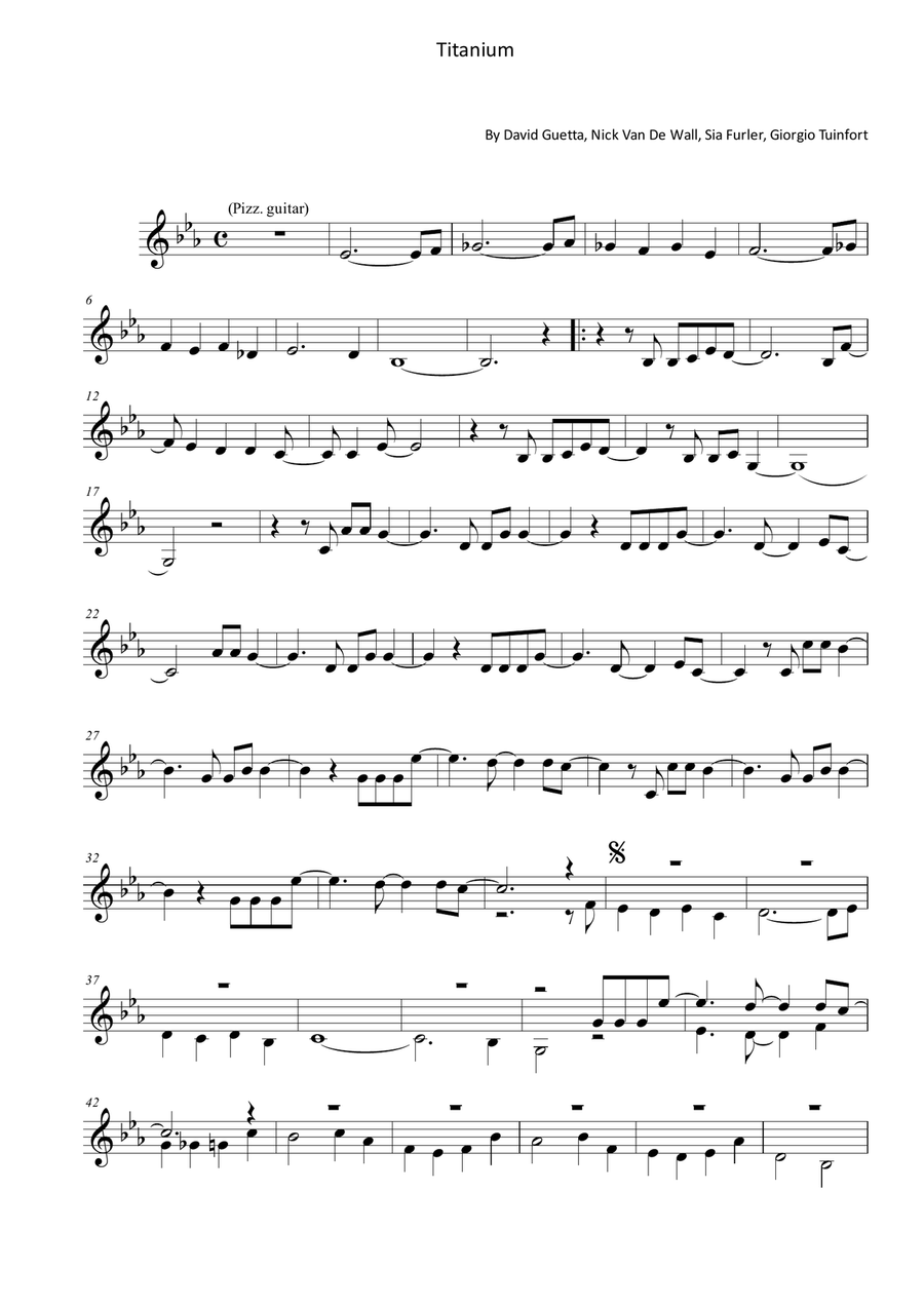 Titanium Titanium Violin Solo scores gallery preview page 1