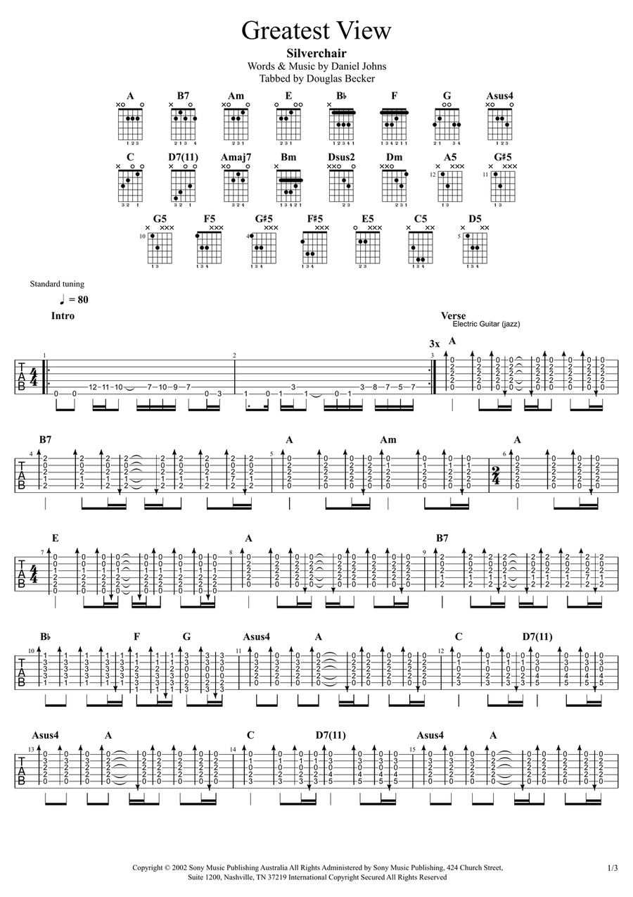 The Greatest View The Greatest View Acoustic Guitar scores gallery preview page 1