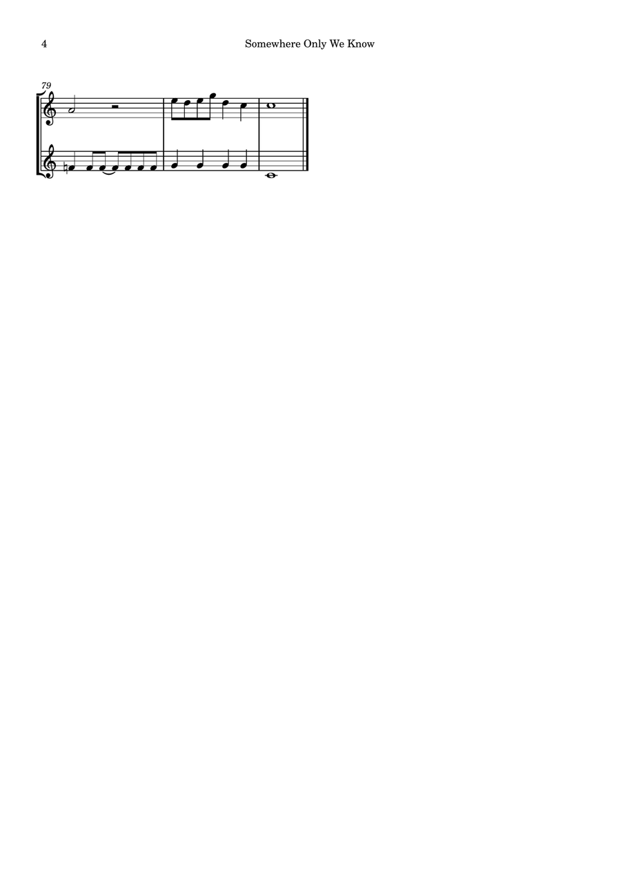 Somewhere Only We Know Somewhere Only We Know String Duet scores gallery preview page 4