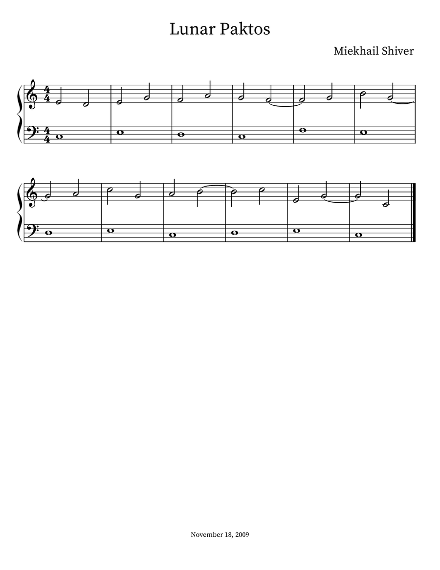 Lunar Paktos Lunar Paktos Easy Piano scores gallery preview page 1