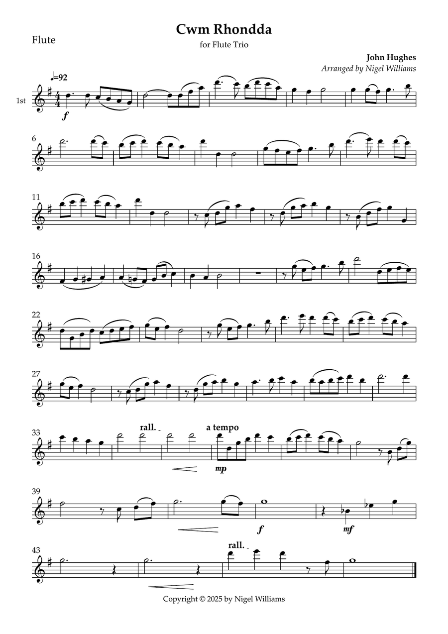 Guide Me, O Thou Great Jehovah Flute Trio scores gallery preview page 1