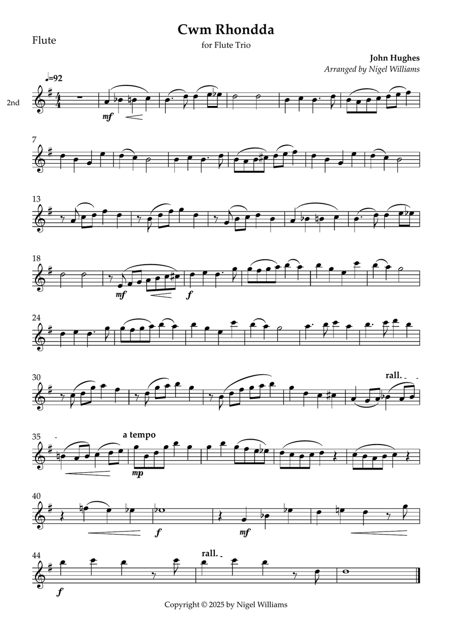 Guide Me, O Thou Great Jehovah Flute Trio scores gallery preview page 2