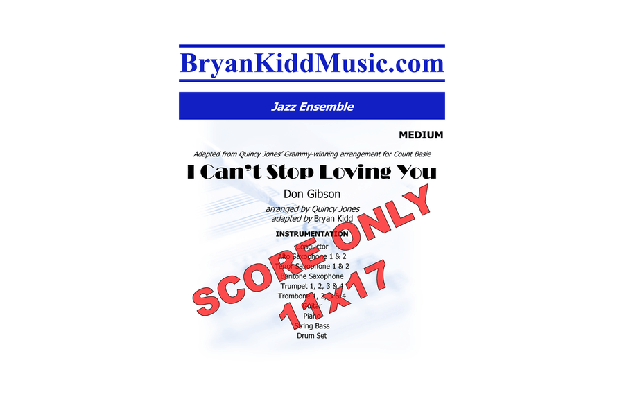 I Can't Stop Loving You - Score Only Jazz Ensemble scores gallery preview page 1