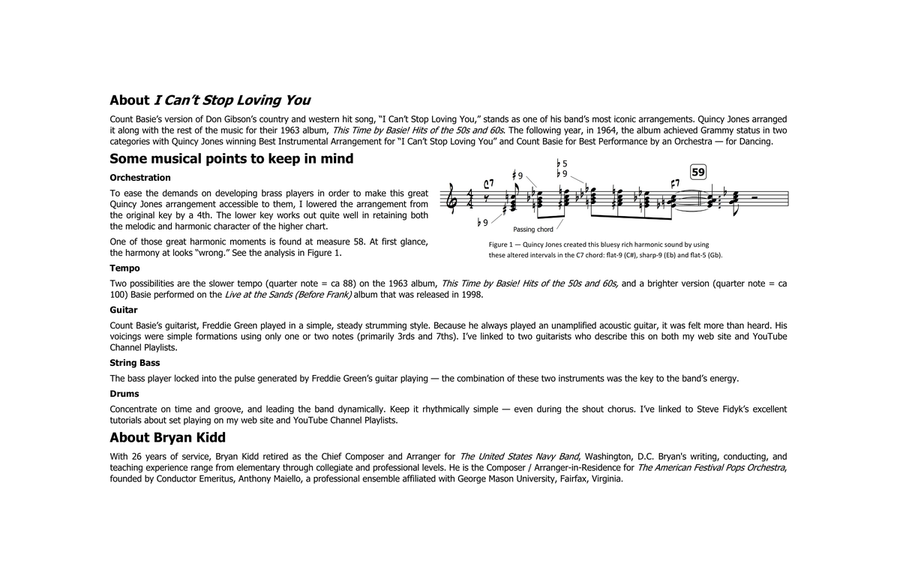 I Can't Stop Loving You - Score Only Jazz Ensemble scores gallery preview page 2