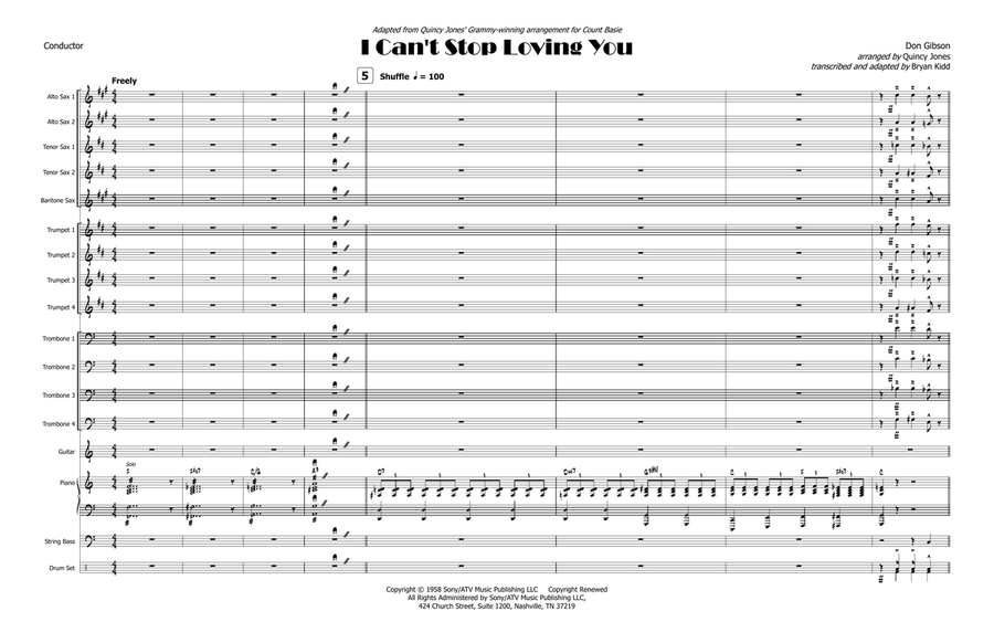 I Can't Stop Loving You - Score Only Jazz Ensemble scores gallery preview page 3