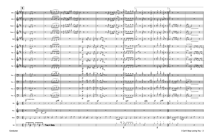 I Can't Stop Loving You - Score Only Jazz Ensemble scores gallery preview page 4
