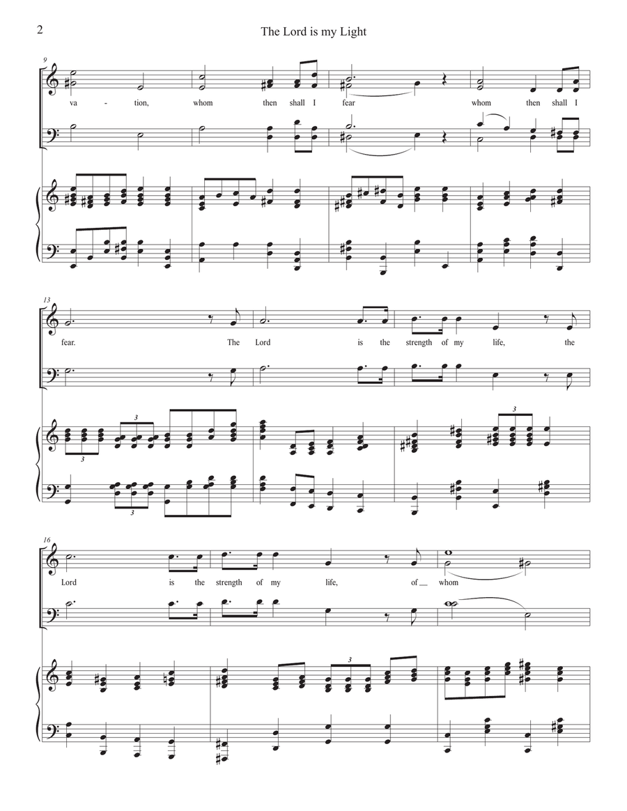 The Lord is my Light and my salvation-SATB choir and piano 4-Part scores gallery preview page 2