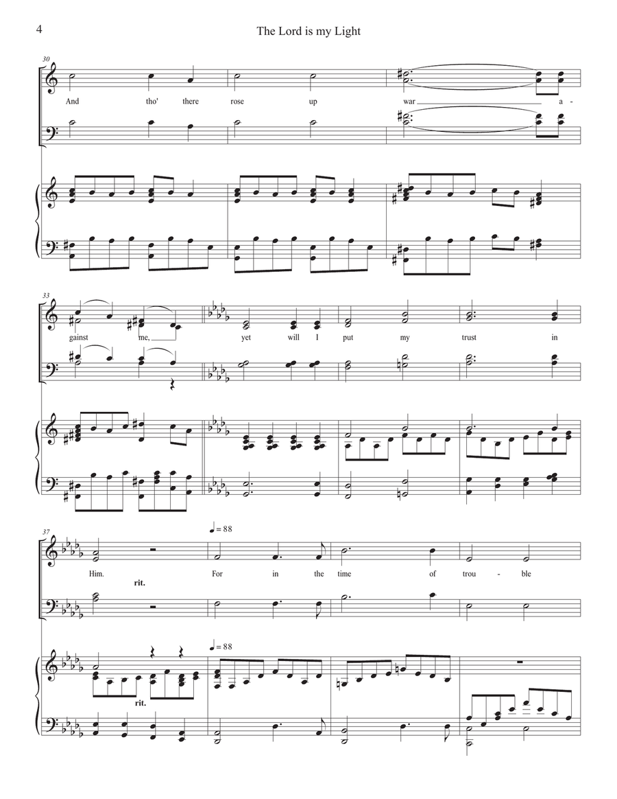 The Lord is my Light and my salvation-SATB choir and piano 4-Part scores gallery preview page 4