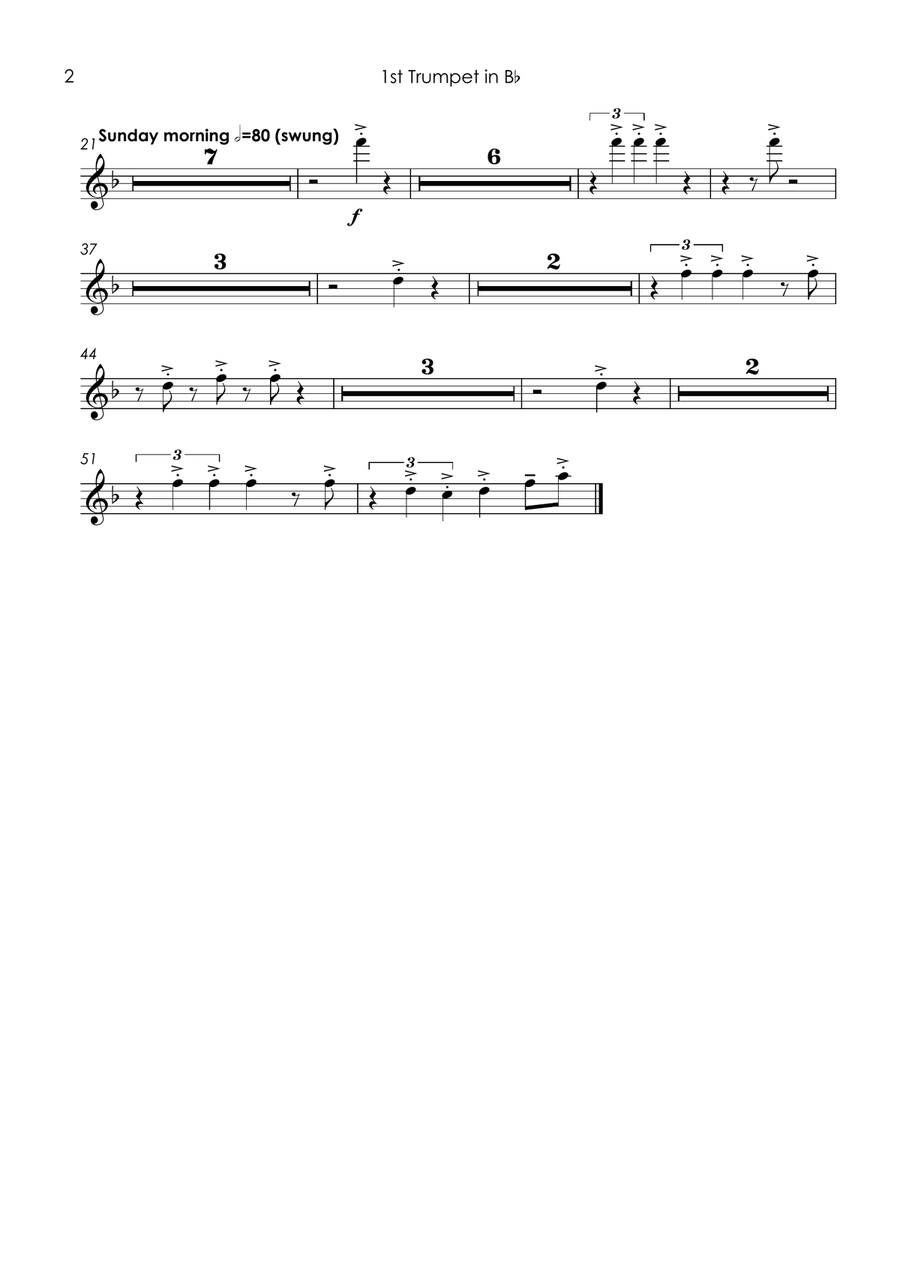 Saturday Night And Sunday Morning Brass Ensemble scores gallery preview page 4