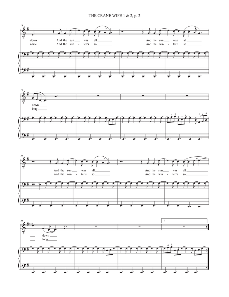 The Crane Wife 1 & 2 The Crane Wife 1 & 2 Piano, Vocal scores gallery preview page 2