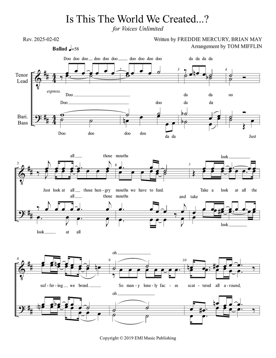 Is This The World We Created...? A Cappella scores gallery preview page 1