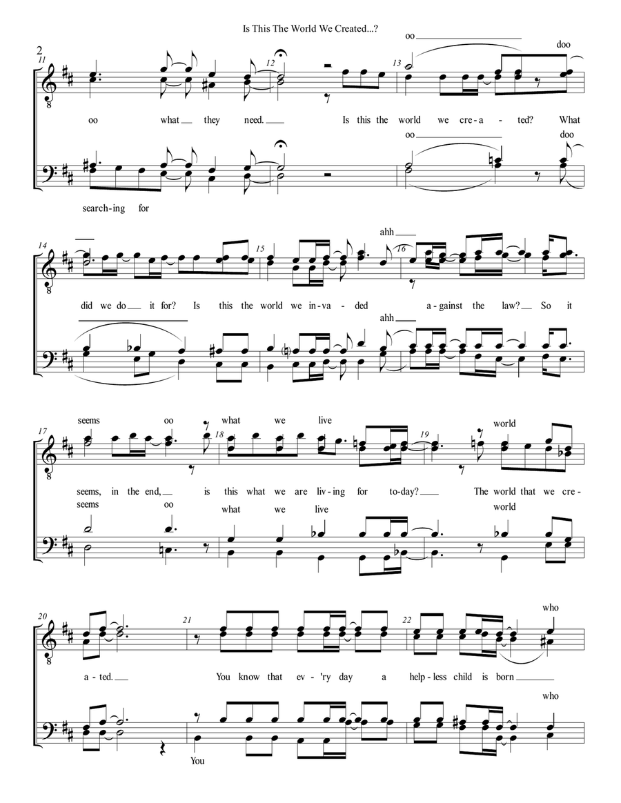 Is This The World We Created...? A Cappella scores gallery preview page 2