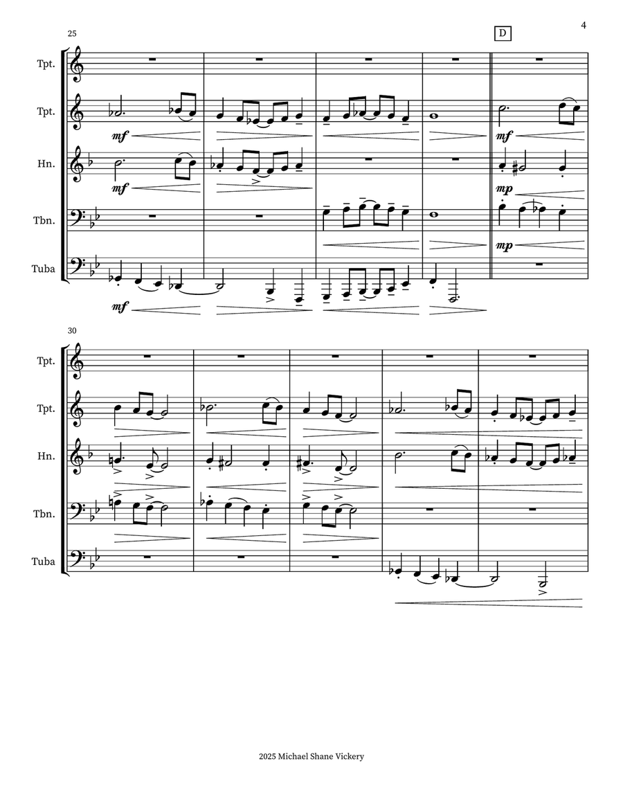 The Gulf Between Us The Gulf Between Us Brass Quintet scores gallery preview page 4