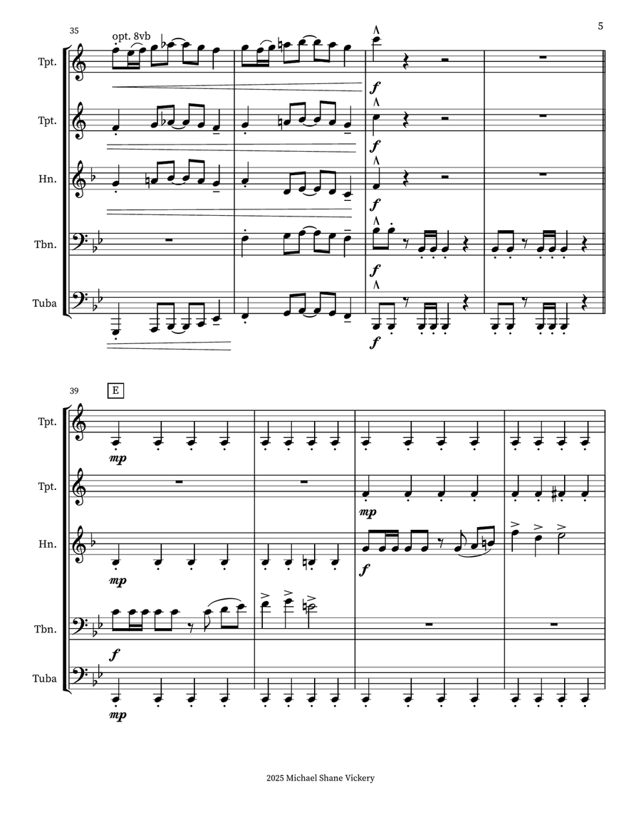 The Gulf Between Us The Gulf Between Us Brass Quintet scores gallery preview page 5