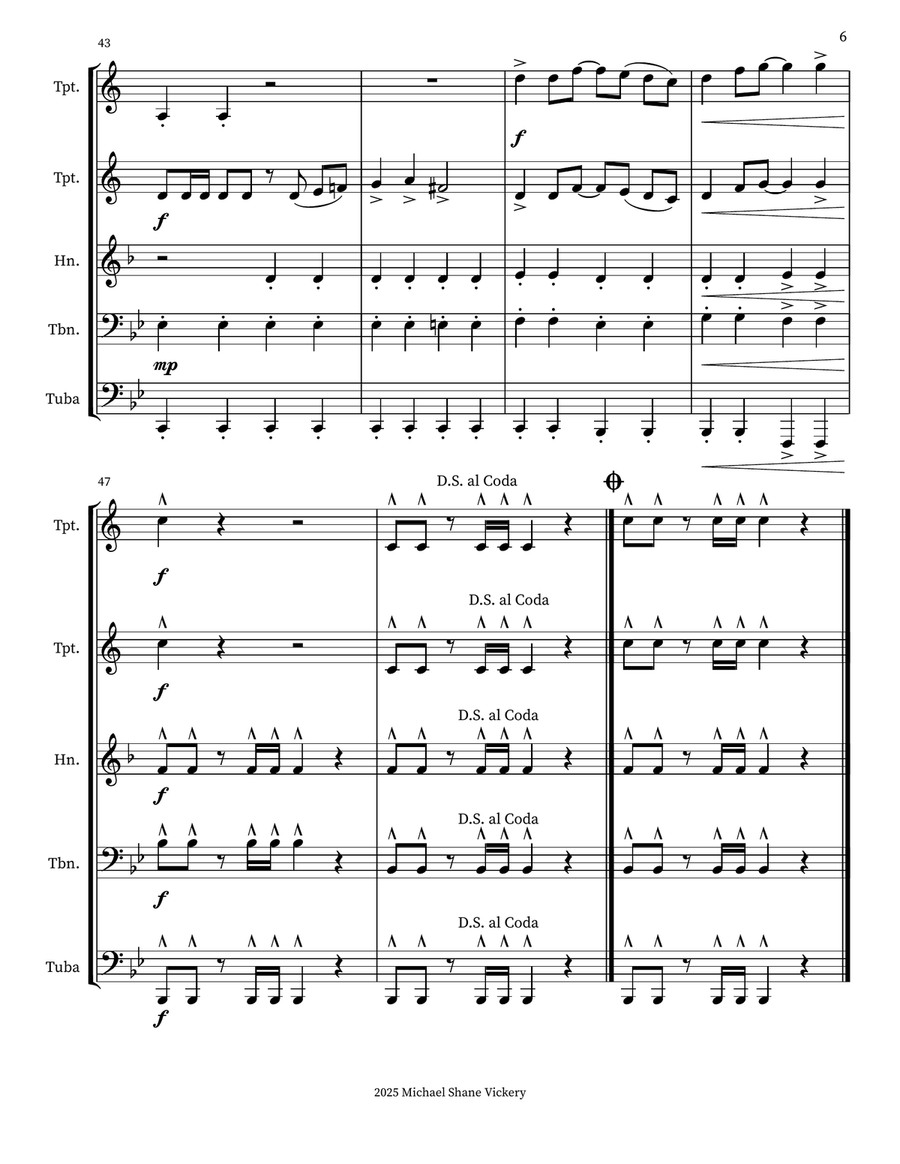 The Gulf Between Us The Gulf Between Us Brass Quintet scores gallery preview page 6