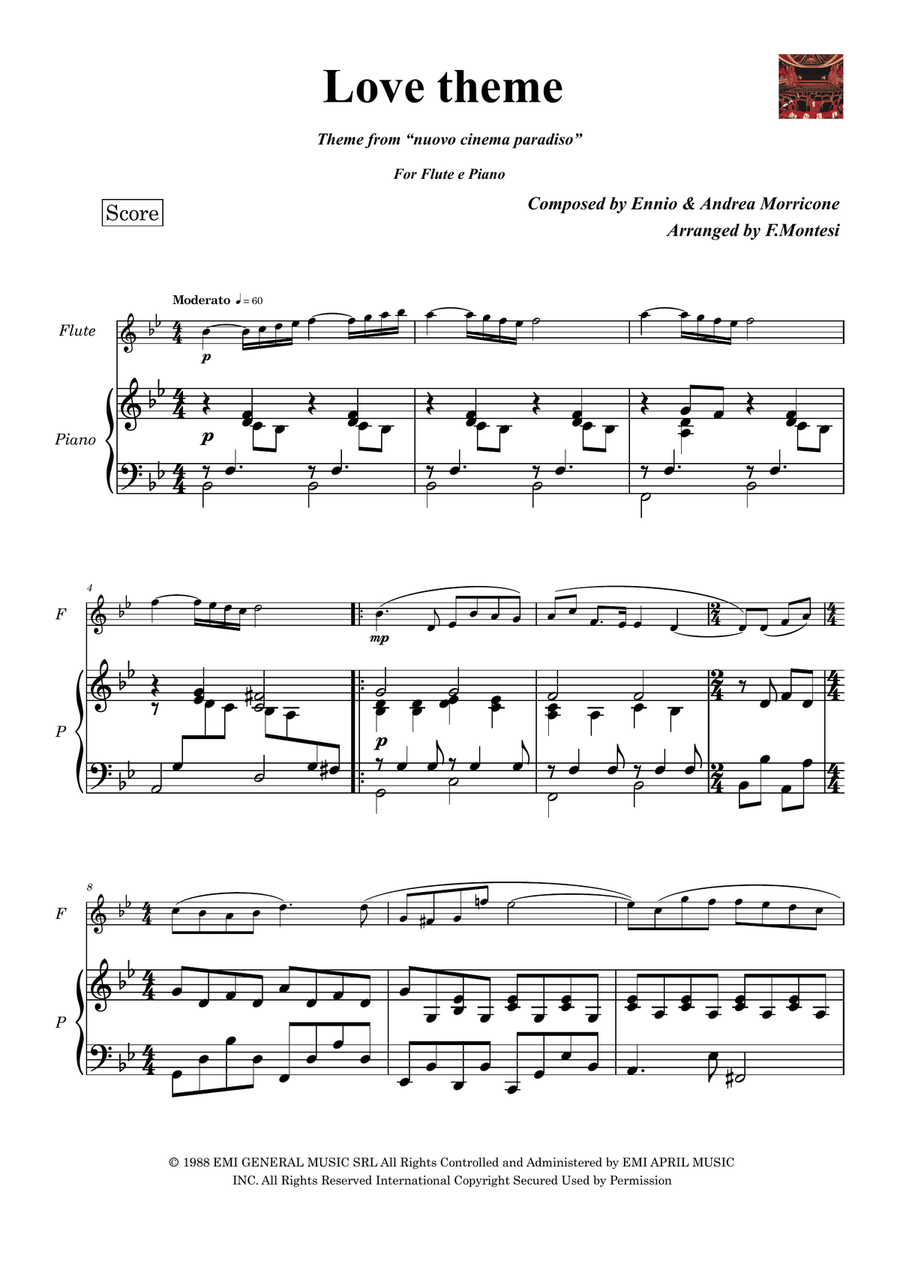 Love Theme (Tema D'amore) Flute Solo scores gallery preview page 3