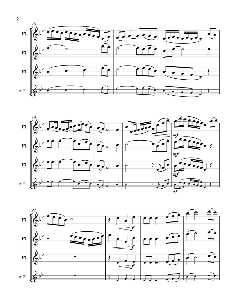 Shenandoah for flute trio or 2 flutes and alto flute Flute Trio scores gallery preview page 2