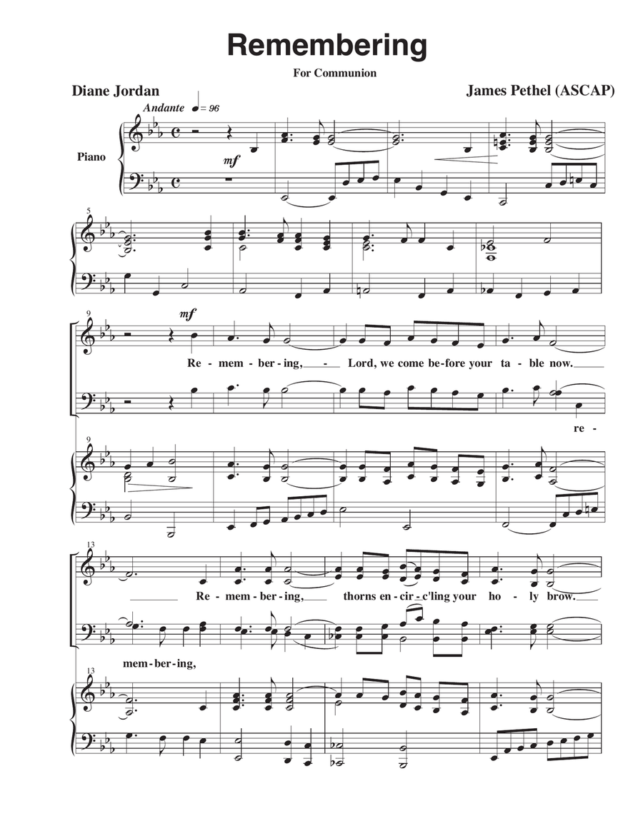 Remembering Remembering 4-Part scores gallery preview page 1