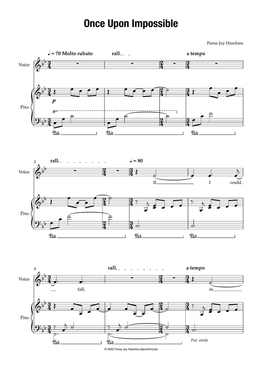 Once Upon Impossible Once Upon Impossible Piano, Vocal scores gallery preview page 1