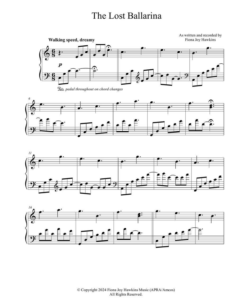 The Lost Ballerina The Lost Ballerina Piano Solo scores gallery preview page 1