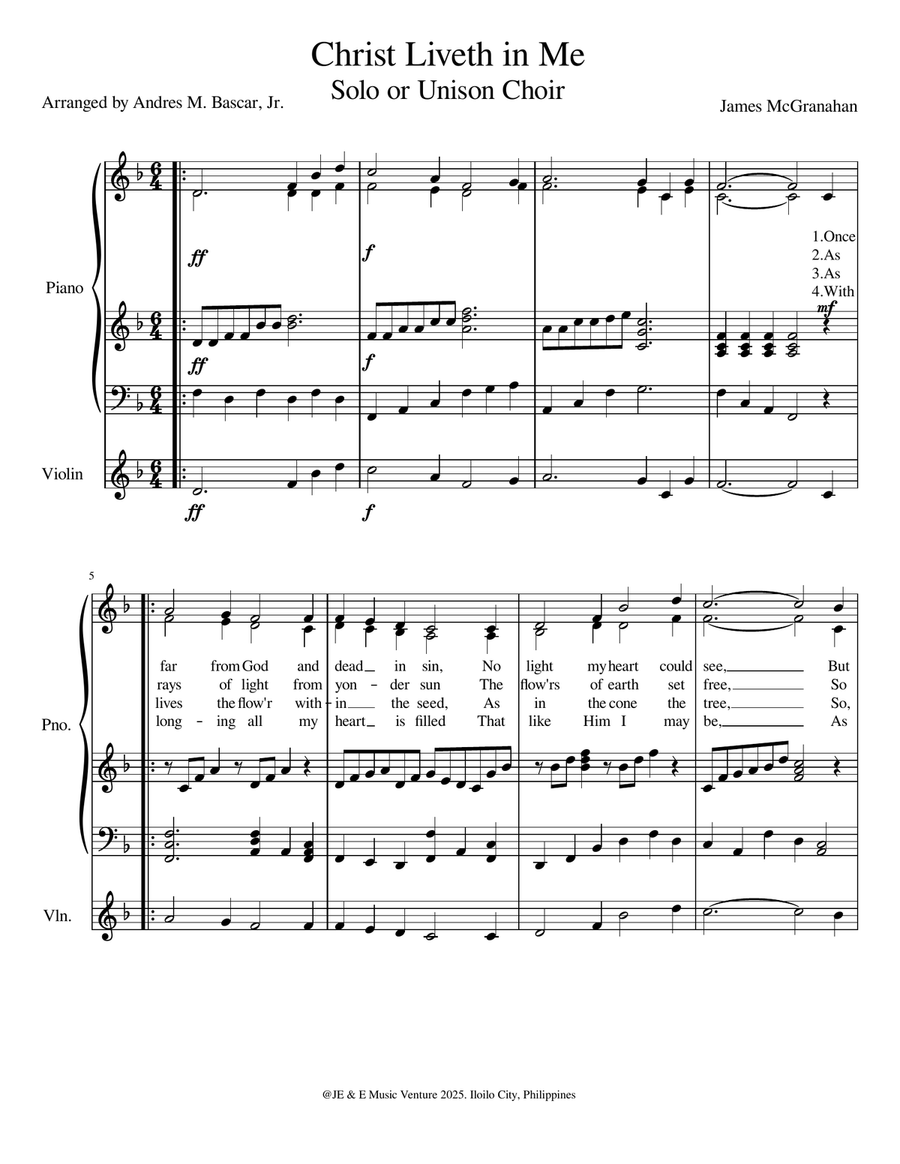 Christ Liveth in Me Christ Liveth in Me A Cappella scores gallery preview page 1