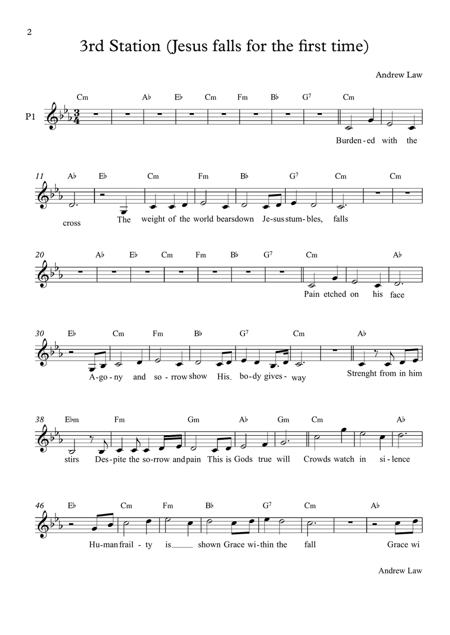 3rdStation Jesus Falls For The First Time Piano, Vocal scores gallery preview page 2