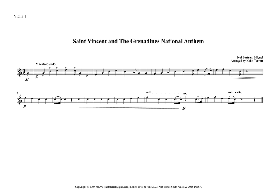 Saint Vincent and the Grenadines National Anthem for String Orchestra String Orchestra scores gallery preview page 5