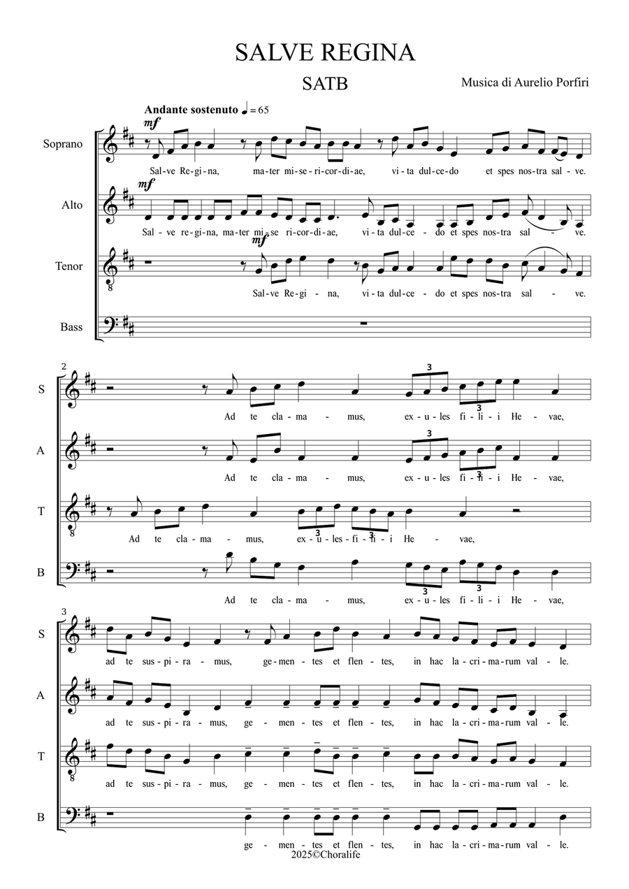 SALVE REGINA SALVE REGINA 4-Part scores gallery preview page 1