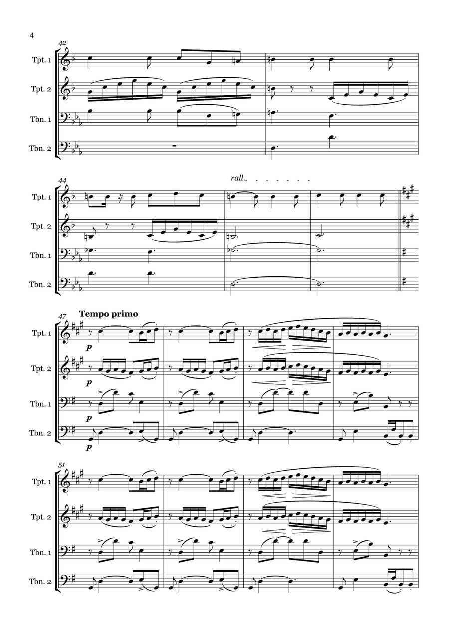 Flower Duet from Lakmé (Delibes) - Brass quartet Brass Quartet scores gallery preview page 4