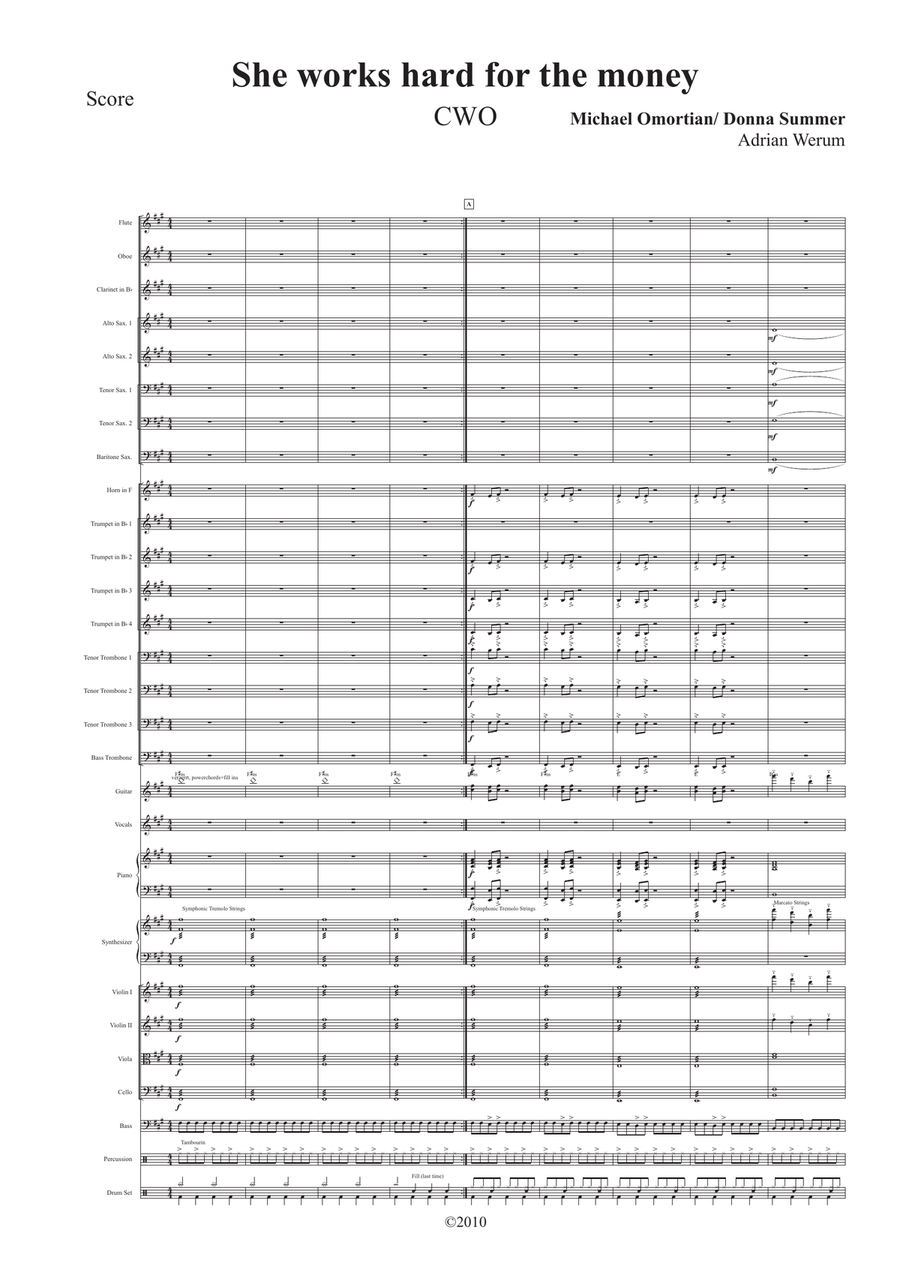 She Works Hard For The Money Full Orchestra scores gallery preview page 1