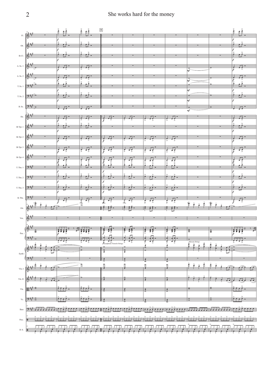 She Works Hard For The Money Full Orchestra scores gallery preview page 2
