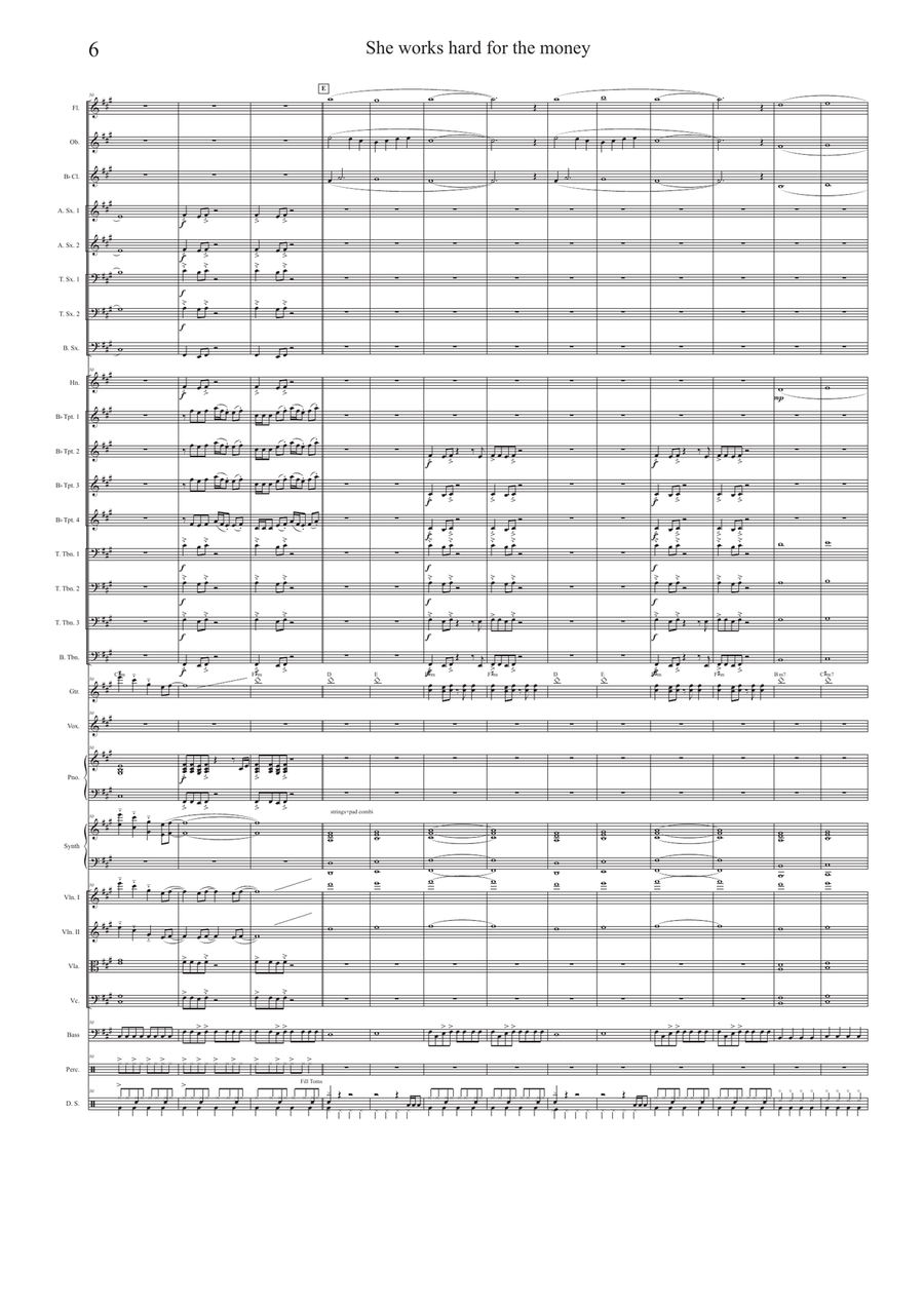 She Works Hard For The Money Full Orchestra scores gallery preview page 6