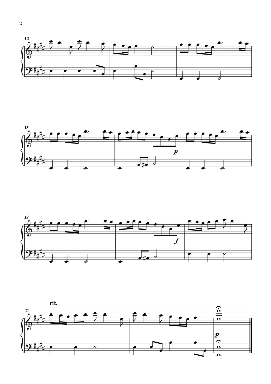 A. Vivaldi - Four Seasons - Spring for piano in original key Easy Piano scores gallery preview page 2