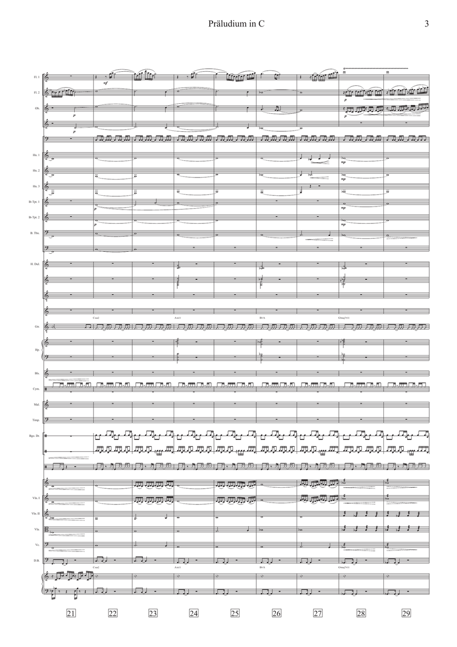 Prelude in C-Major ( based on the Prelude by J.S.Bach ) Full Orchestra scores gallery preview page 3