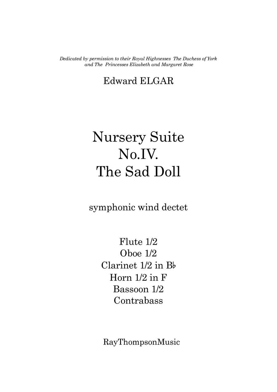 Elgar: Nursery Suite Mvt.IV The Sad Doll - symphonic wind dectet Woodwind Quintet scores gallery preview page 1
