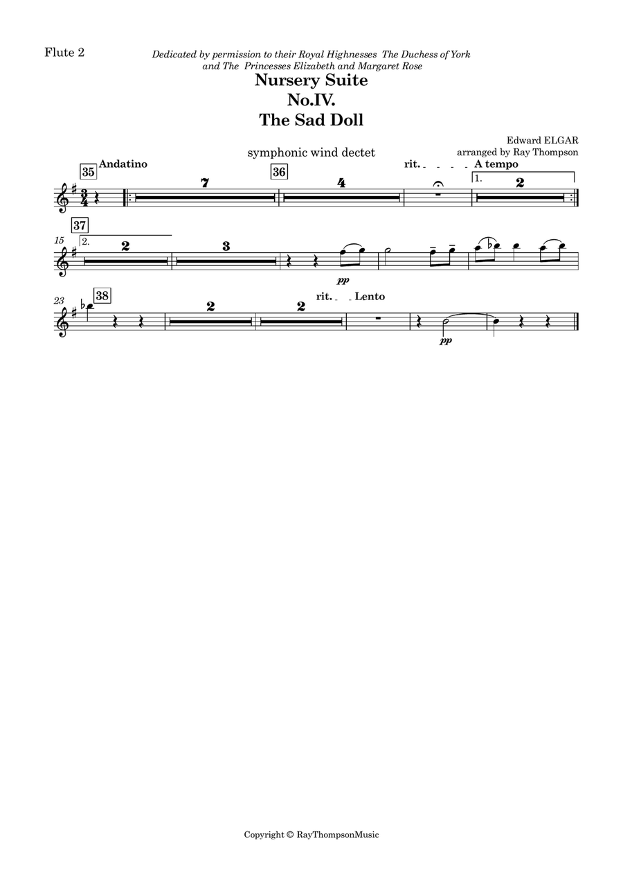 Elgar: Nursery Suite Mvt.IV The Sad Doll - symphonic wind dectet Woodwind Quintet scores gallery preview page 5