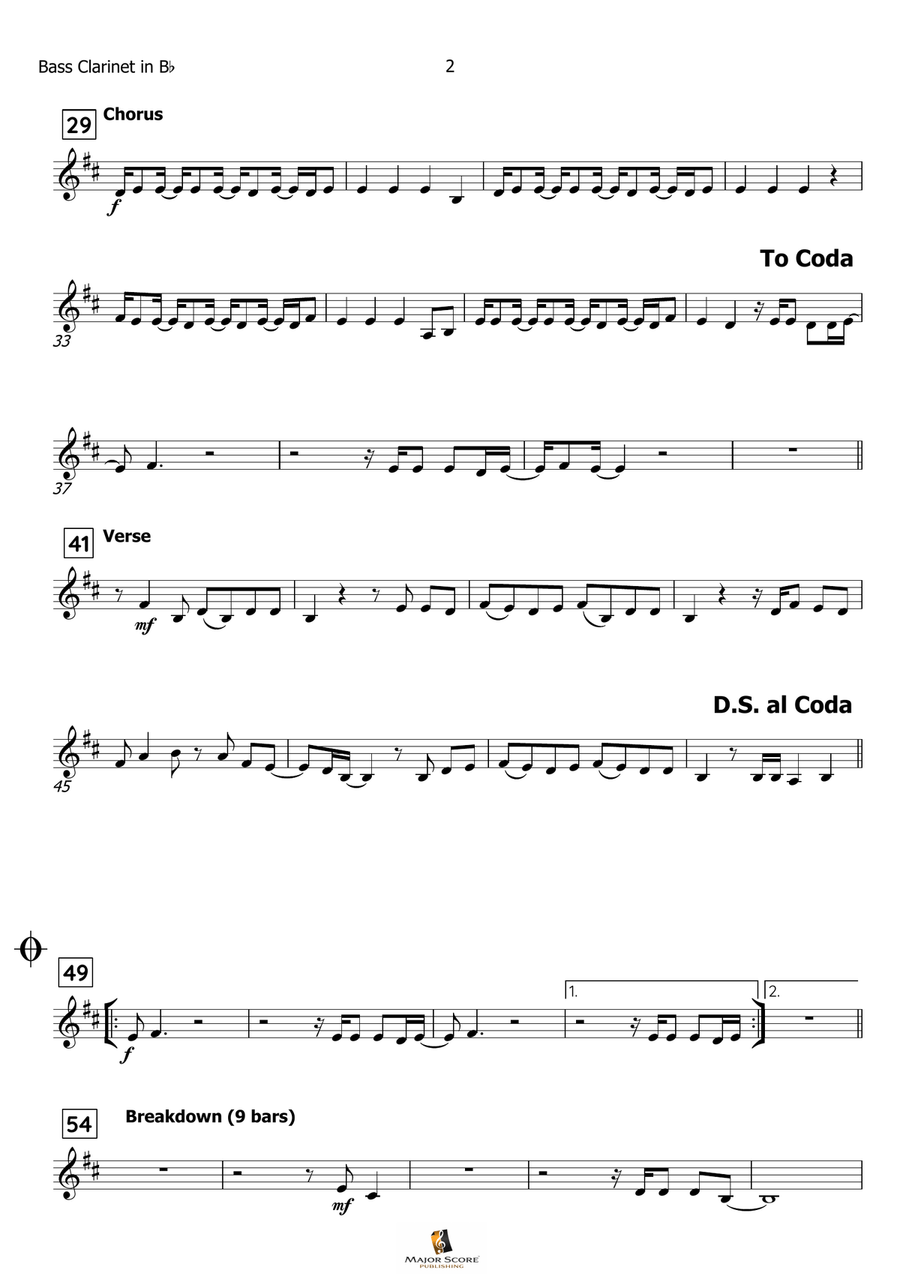 Can't Stop The Feeling! Bass Clarinet scores gallery preview page 3