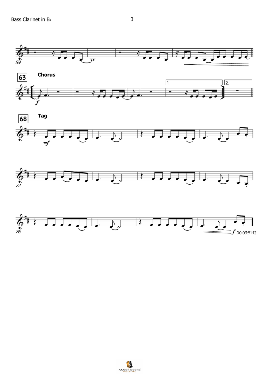 Can't Stop The Feeling! Bass Clarinet scores gallery preview page 4
